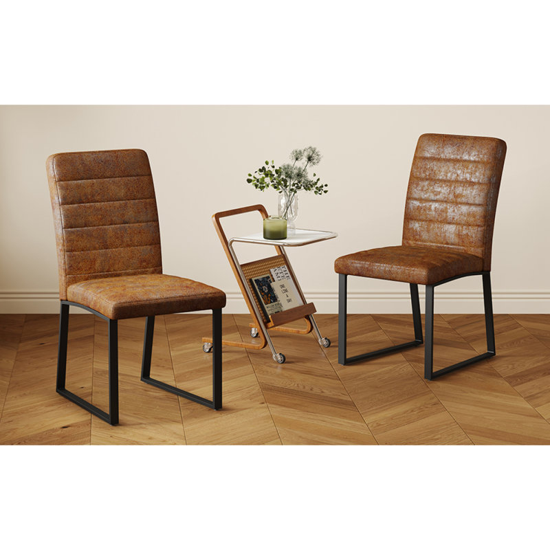 Ensemble de 2 chaises de bureau / salle à manger en polyuréthane de qualité supérieure avec mousse haute densité, pieds en fer robuste (galvanoplastie / peinture en aérosol), plusieurs couleurs. Assemblage facile. W1151134524