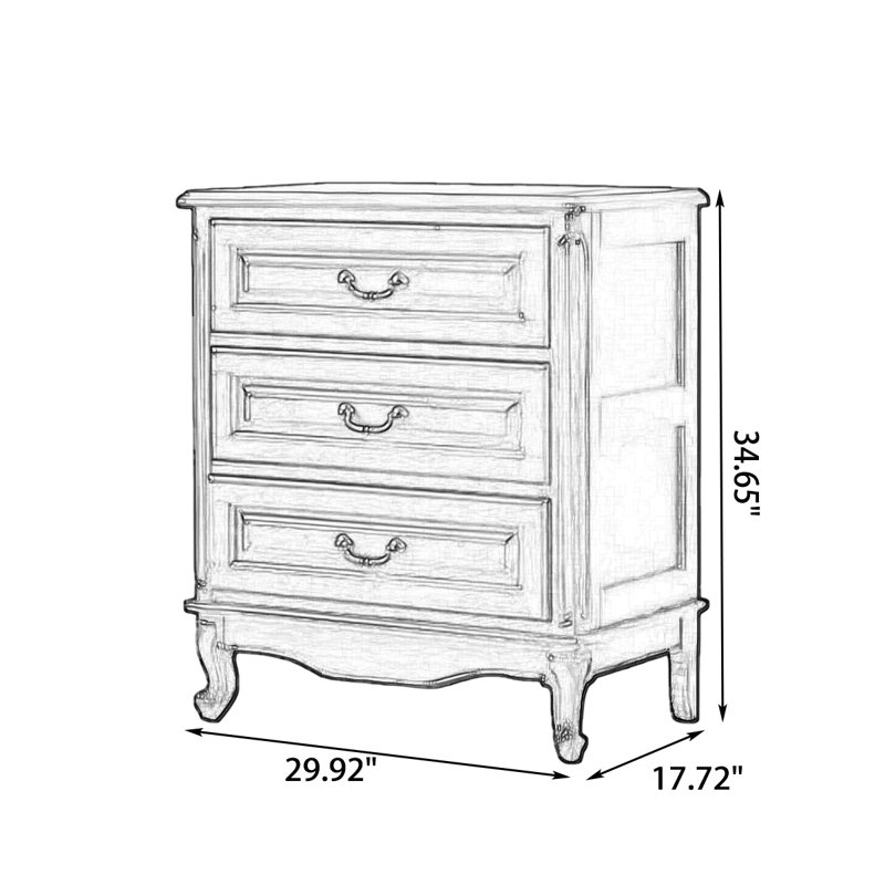 Buffet en bois manufacturé et brun noisette, H 34,65 po x l 29,92 po x P 17,72 po