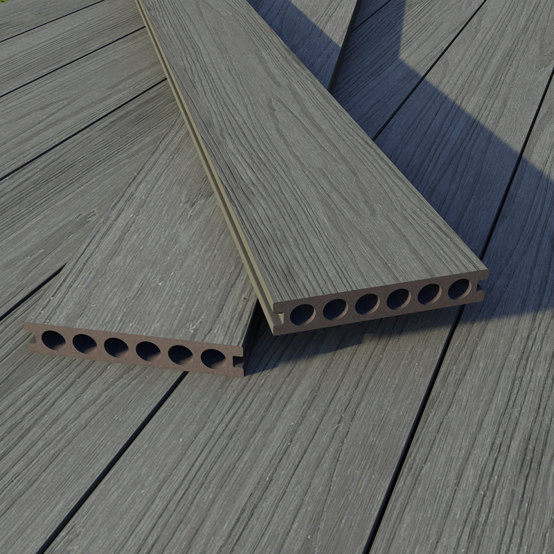Planches d'extérieur composites de 5,4 po (15 pièces) - Comprend les accessoires d'installation, L 96 po x l 5,4 po, Brun