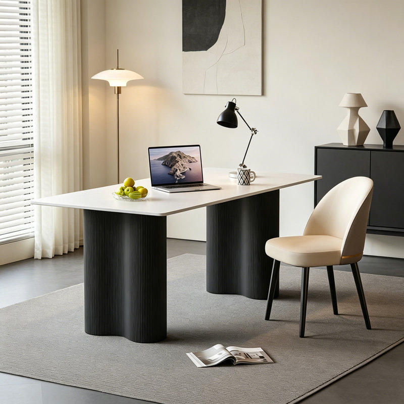 Bureau multifonctionnel moderne, moderne et minimaliste, Blanc