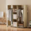 Double Open Wardrobe on Wheels, 3 Storage Shelves