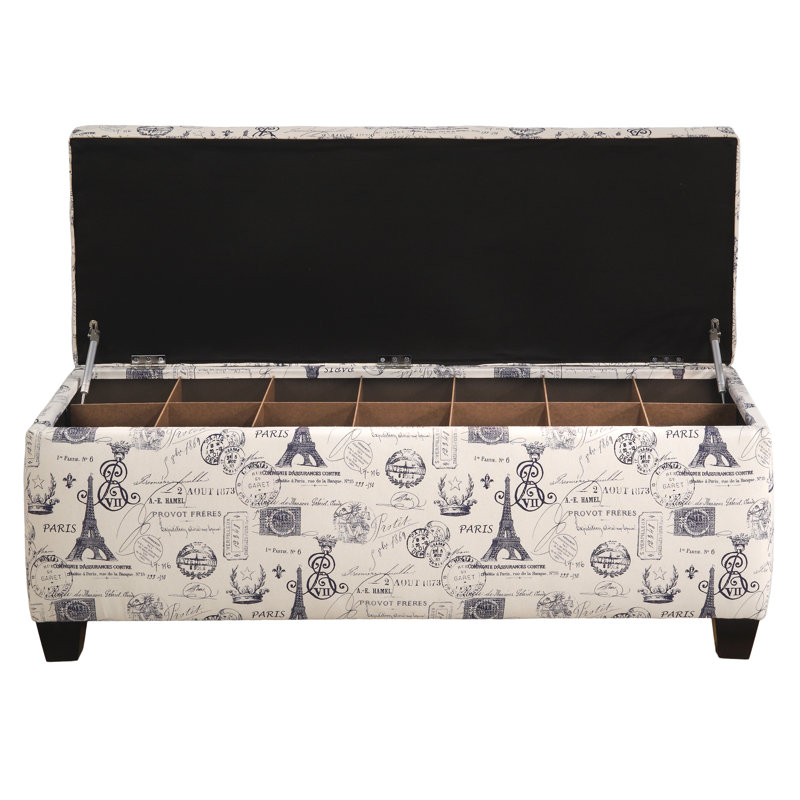 Avalynn Shoe Storage Bench, Large, French Stamp Onyx