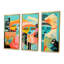 Serene Devotion Three Turquoise Woman Praying - Abstract Collages, impression d'art mural-108310792-108310797