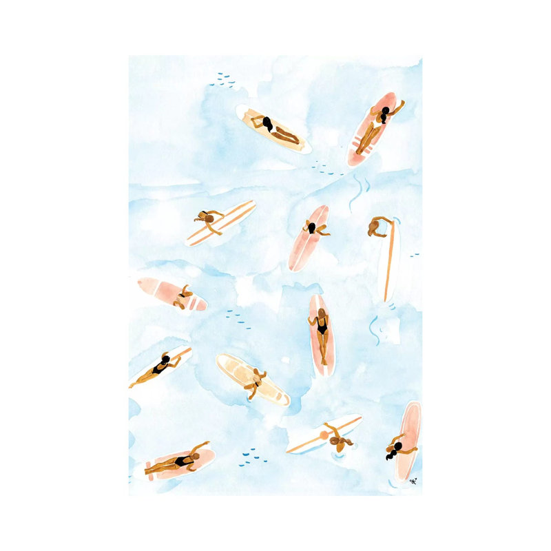 Surfers par Sabina Fenn - reproduction d'art, H 40 po x l 26 po x P 1,5 po, Toile tendue, Aucun mat