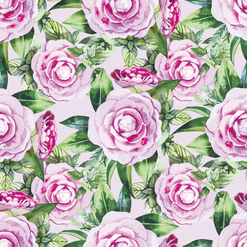 Rinelle Watercolour Camellia - Wrapped Canvas Painting, 30cm H x 30cm W 3.8cm D