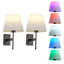 9 in. 1-Light Set of 2 Black Smart Wall Sconces with RGB+CCT Bulbs, App & Bluetooth Control, 16M Colours, Dimmable, Hardwired