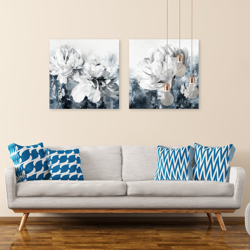 Une fleur blanche - reproduction d'art sur toile tendue, H 30 po x l 30 po x 1,5 po