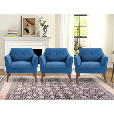 Hotaling 32.2" Wide Contemporary Upholstered Accent Chair With Solid Wood Frame