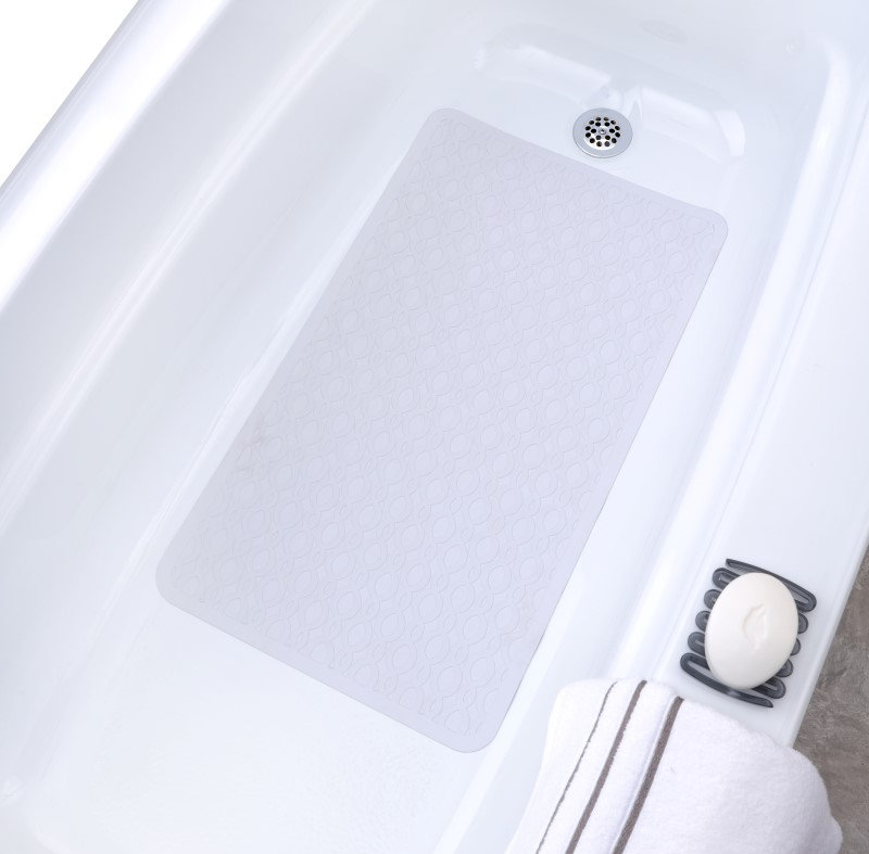 Tapis de douche antidérapant Leona, Blanc