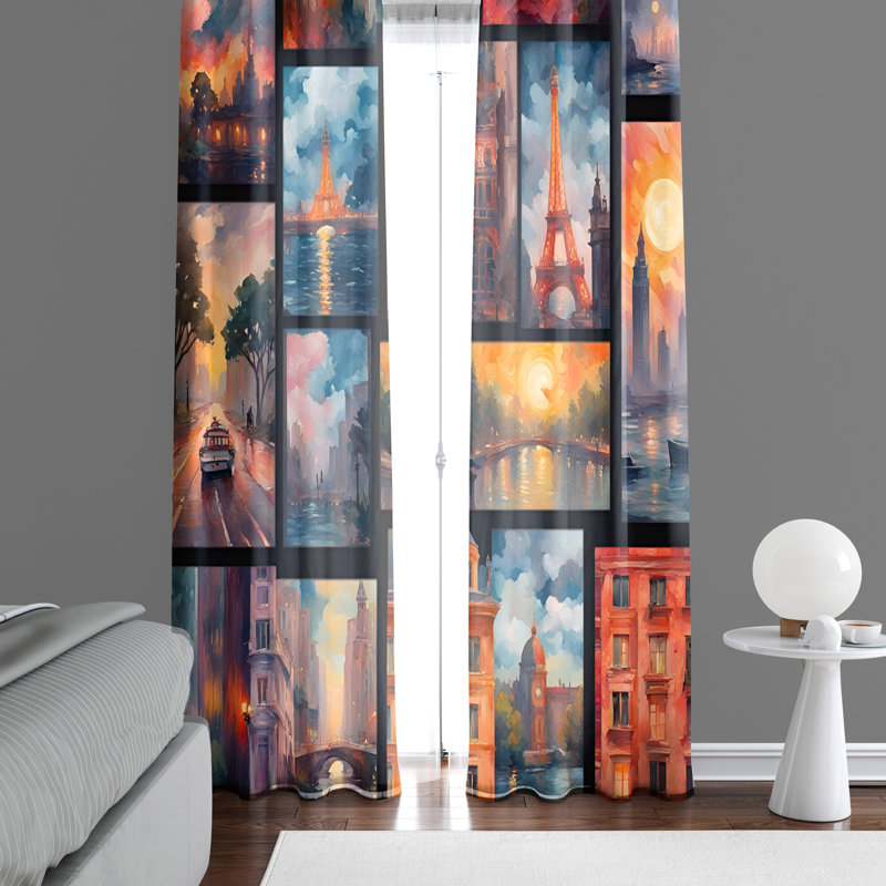 Paire de rideaux semi-transparents en polyester Ehrmann, L 40 po x L 82 po