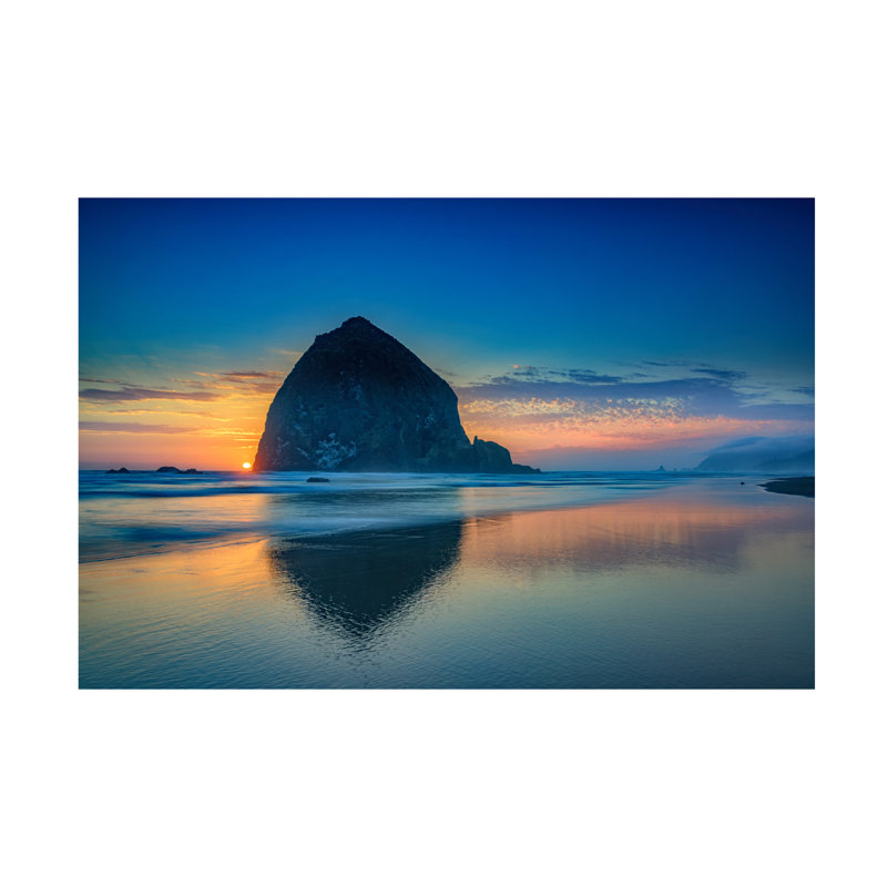 Art mural sur toile tendue - Art mural «Days End at Cannon Beach» par Rick Berk pour le salon, la chambre à coucher ou le bureau - 16 x 24