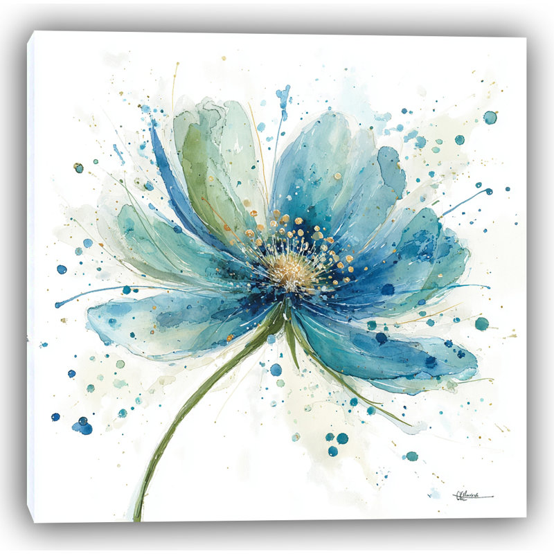 Céleste fleur III - impression sur toile tendue, H 20 po x l 20 po