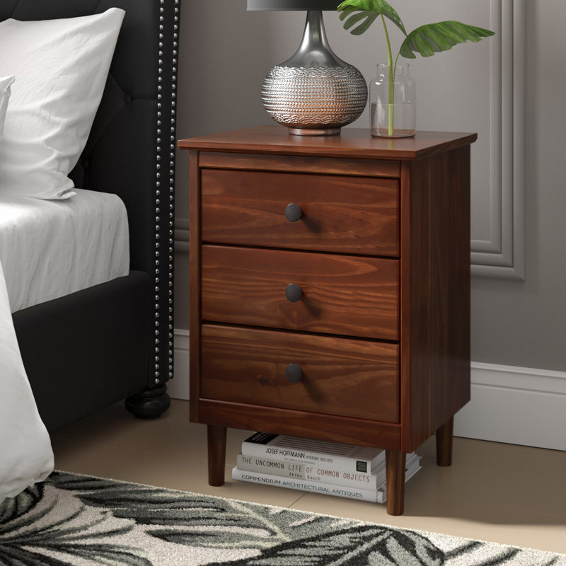 Sylvie 46cm W Bedside Table, Walnut