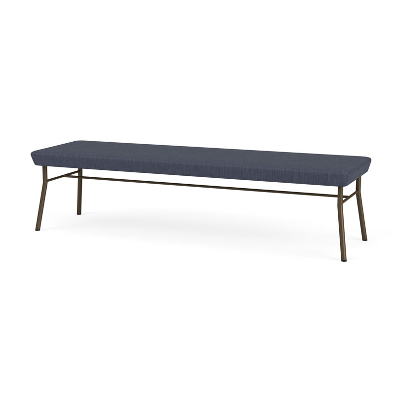 Banc en métal 3 places Chat, Bronze, Plot Line bleu marine