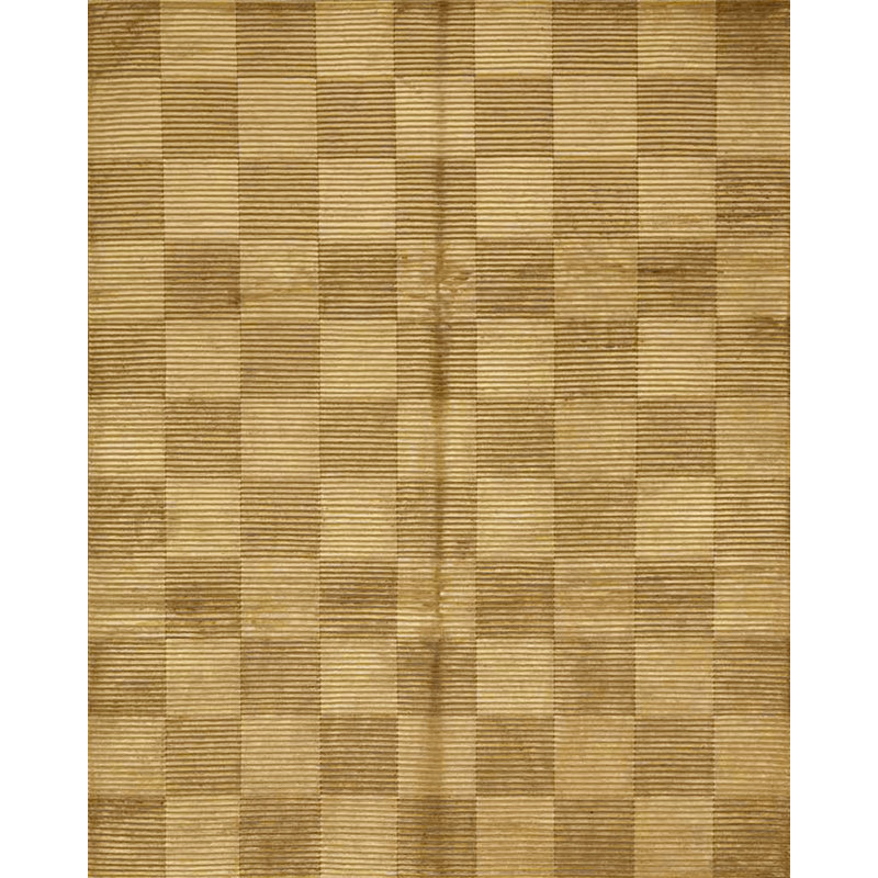 Himalayan Wool Checkered Area Rug in Brown