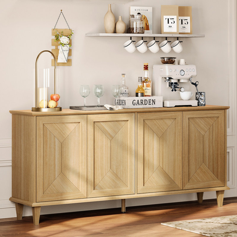 Buffet décoratif 65 po Handworked, Chêne naturel