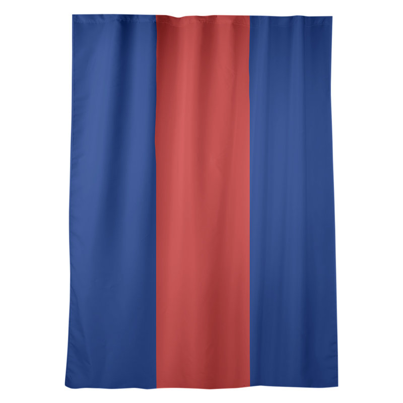 New York Big Sateen Room Darkening Curtain Single Panel, 53" W x 87" L, Blue/Red/Blue