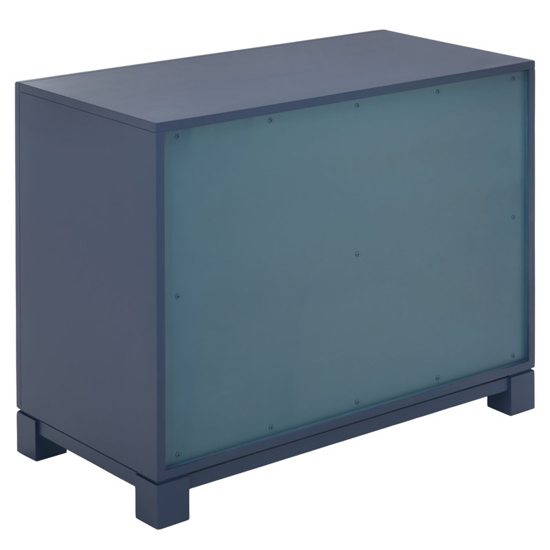 Élégante table de chevet large de 32 po Chamere, bleu