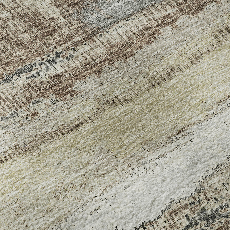 Premium Machine Washable Prisco Taupe Rug, Round 8'