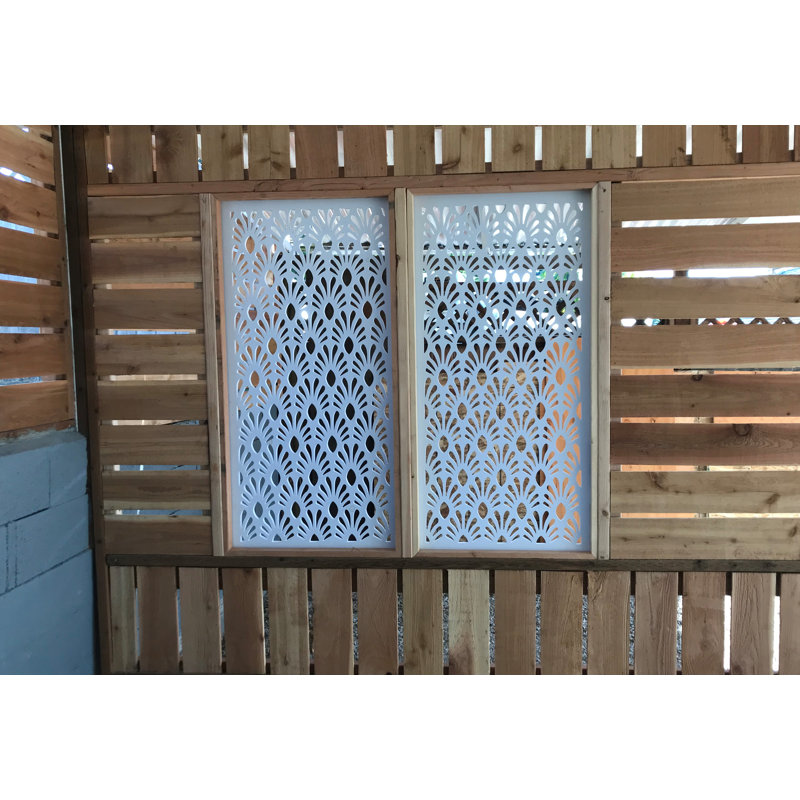 Panneau mural décoratif VIMA (Pineapples) - L 48 po x l 24 po, panneau de PVC blanc avec clôture à écran privé pour la rénovation et la décoration murale