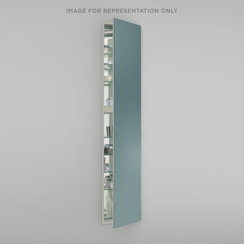 Armoire à pharmacie encastrée à 1 porte M Series avec 7 tablettes réglables et éclairage DEL, 70 po x 19,25 po x 6 po, Droite