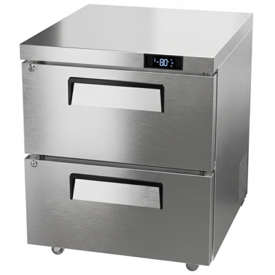 Congélateur commercial à 6 tiroirs sous le comptoir de 6,5 pieds cubes en acier inoxydable Coolake de 27 po Coolake