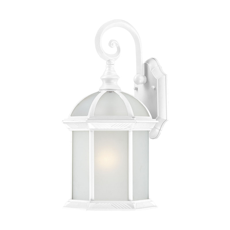 Charming Traditional White Lantern Wall Sconce, 19" Height