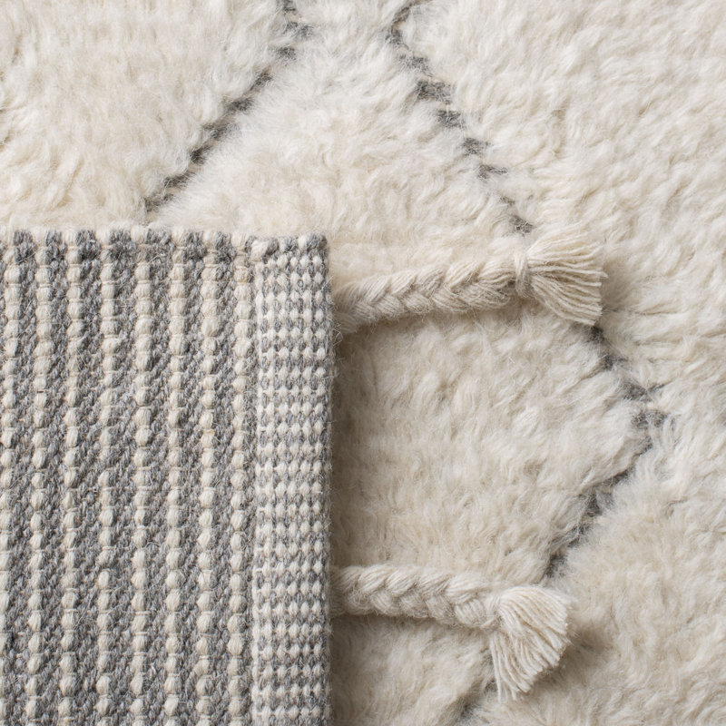 Casablanca Hand Woven Wool Geometric Rug, Runner 2'3" x 9'