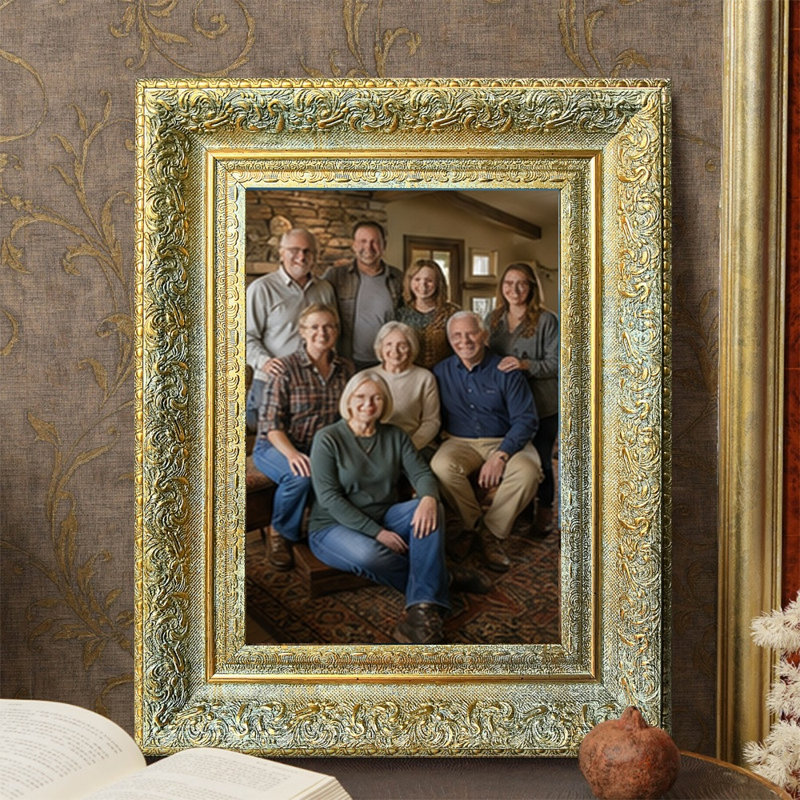 Cadre photo polyvalent doré antique 1PC pour photos et tablettes de chambre 5 "x 7", Antique Gold, 1, 5" W x 7" H