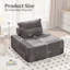 Standard Size Deep Seat Modular Sectional Sofa – Adjustable Backrest & Chenille Fabric – Compressed Packaging – For Living Room/bedroom/lounge-153220944