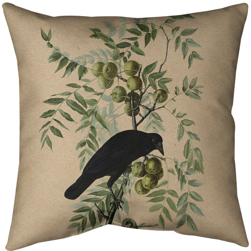 Coussin en oiseau américain american, 20 po x 20 po, Orange, Protection UV
