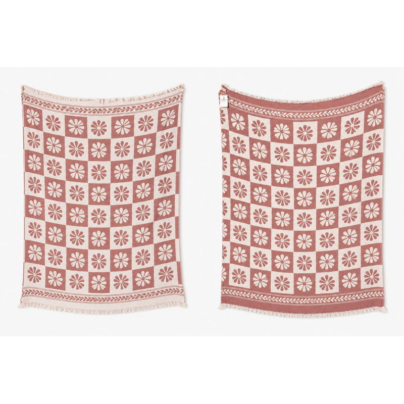 Jeté Daisy Muslin - Moutarde, Terra Cotta