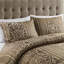 Édredon 6 pièces avec coussins décoratifs - Double / Grand, Motif de feuille, Tissu lavable à la machine Double / Grand, Design, Lavable