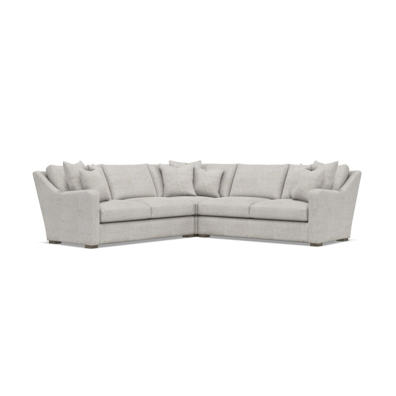 Bernhardt Ventura 3-Piece Fabric Sectional, Symmetrical, 34.5" H x 107.5" W x 107.5" D, Light Gray Polyester