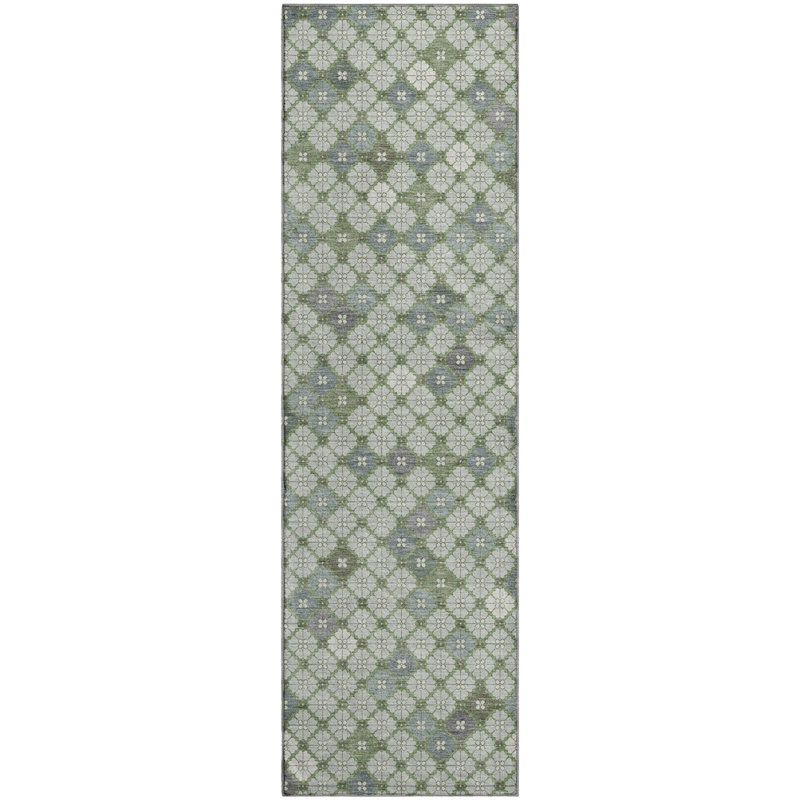 Premium Machine Washable Ashington AMF1837 Geometric Rug, Runner 2'3" x 7'6"