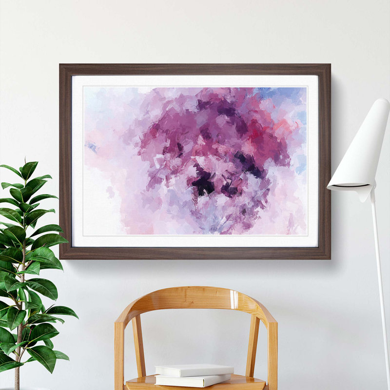 Floral Dreams in Abstract - Picture Frame Painting Print, Walnut Framed, 36cm H x 48cm W x 2cm D