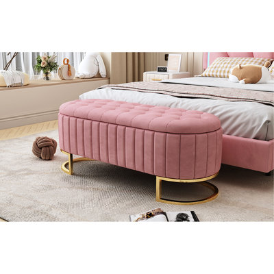 Pieds en métal en velours rose, convient aux espaces de rangement de la chambre à coucher et du salon polyvalents, idéal pour les espaces