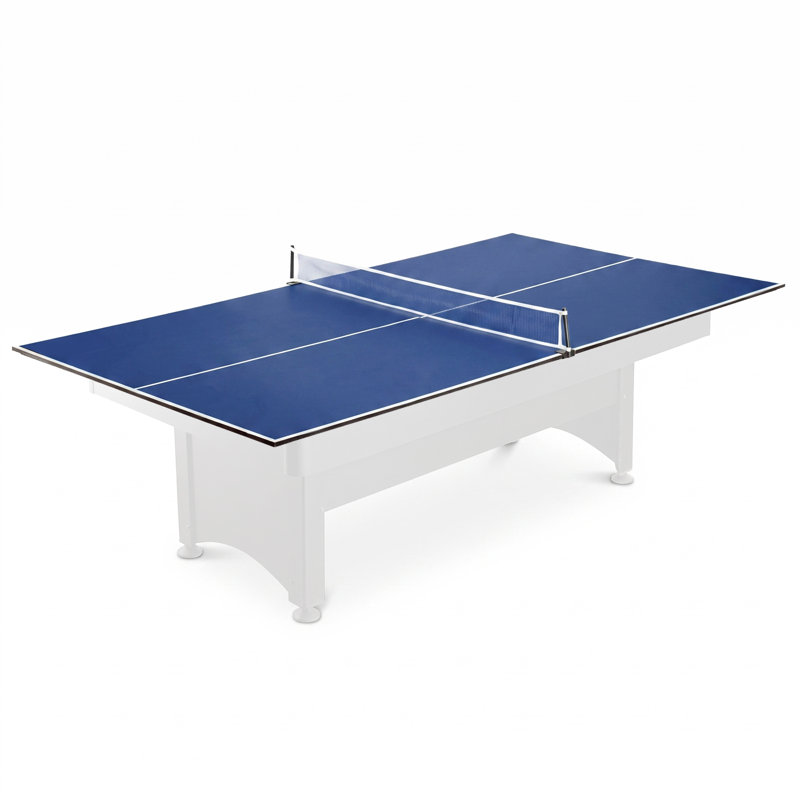 Plateau de conversion pour tennis de table Hathaway Quick Ensemble de 9 pieds (2,74 m) - Filet et poteaux inclus - Taille réglementaire, pliable en deux parties, surface résistante - Bleu