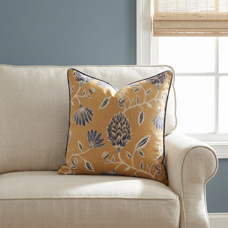 Frony 20" x 20" Throw Pillow, Navy