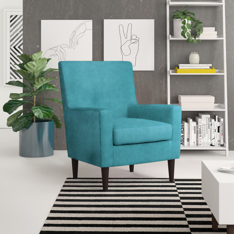 Donham Upholstered Accent Chair, Klein Peacock Basketweave