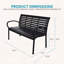 Banc de patio avec structure en acier et lattes en composite de bois et plastique