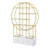 Modern 70.8 Inch Round Bookshelf With Two Drawers, Gold Trim Office Bookcase And White Tone