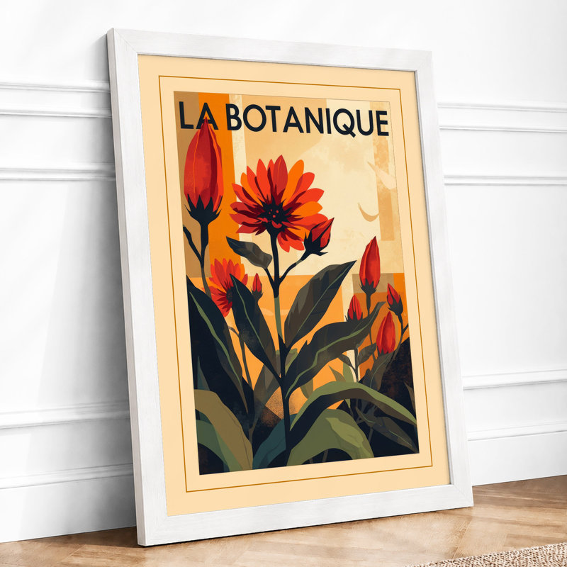 La Botanique Art Deco - Framed Print, A4 - 29.7 x 21.0 cm, White