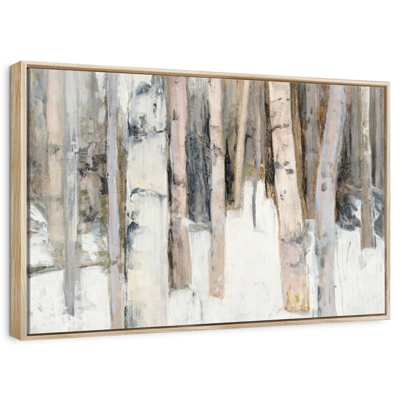 Lumière chaude d'hiver I, Cadre flottant en bois naturel, 13 po x 9 po