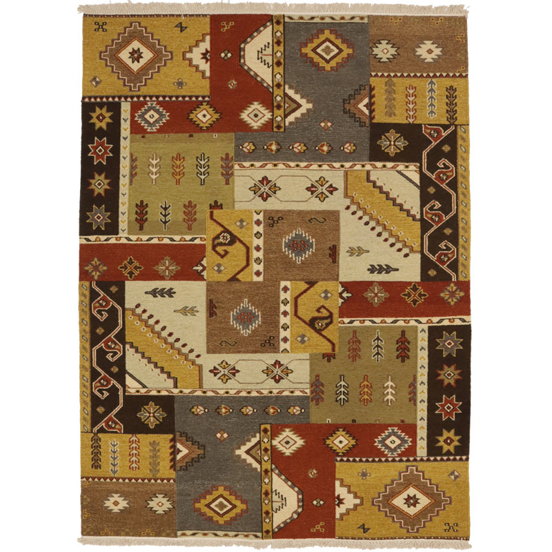 Tapis multicolore traditionnel 6X8 Kilim & Sumak
