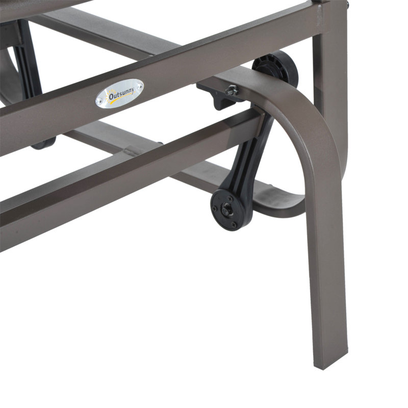 Chaise berçante d'extérieur en métal, Gris, Gris