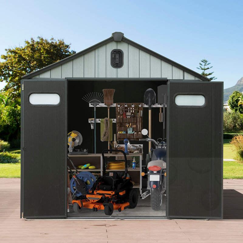 Remise de rangement avec portes et fenêtres verrouillables, H 72 po x l 93,6 po x P 93,72 po