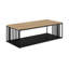 Table basse à lattes en métal deux tons