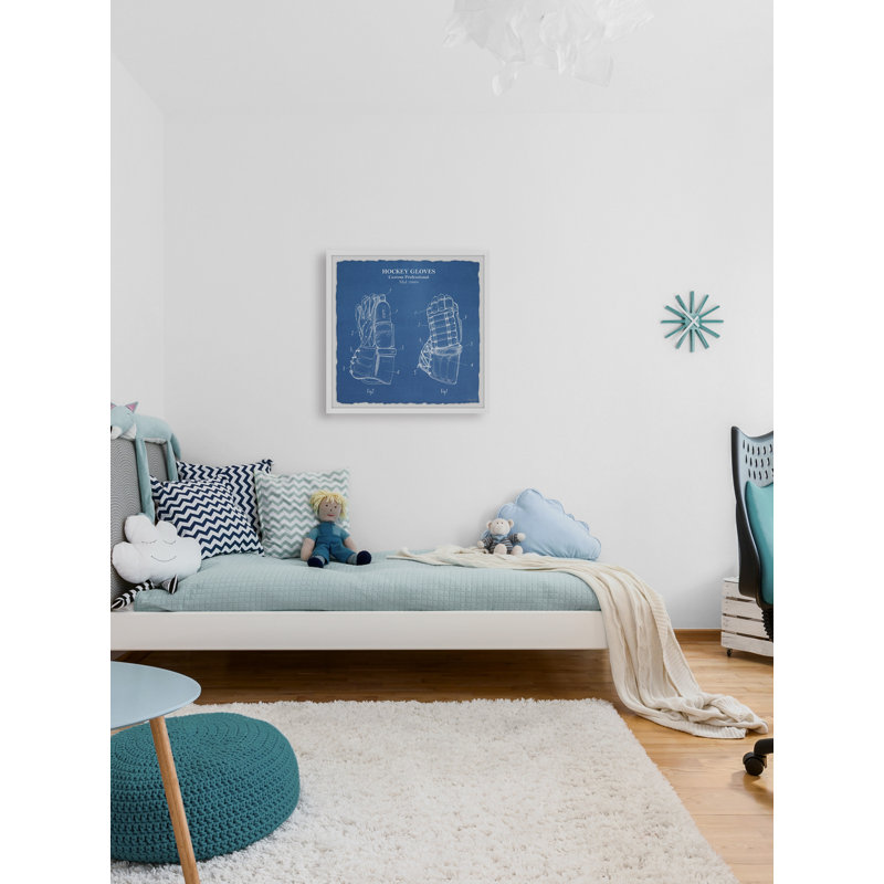Rooney Wrapped Canvas Print, 51cm H x 51cm W, Blue, White