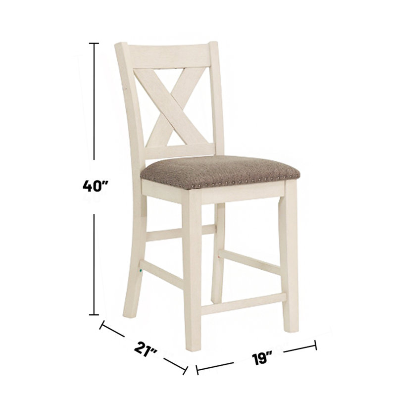 Ensemble de 2 chaises de comptoir avec dossier en X, blanc